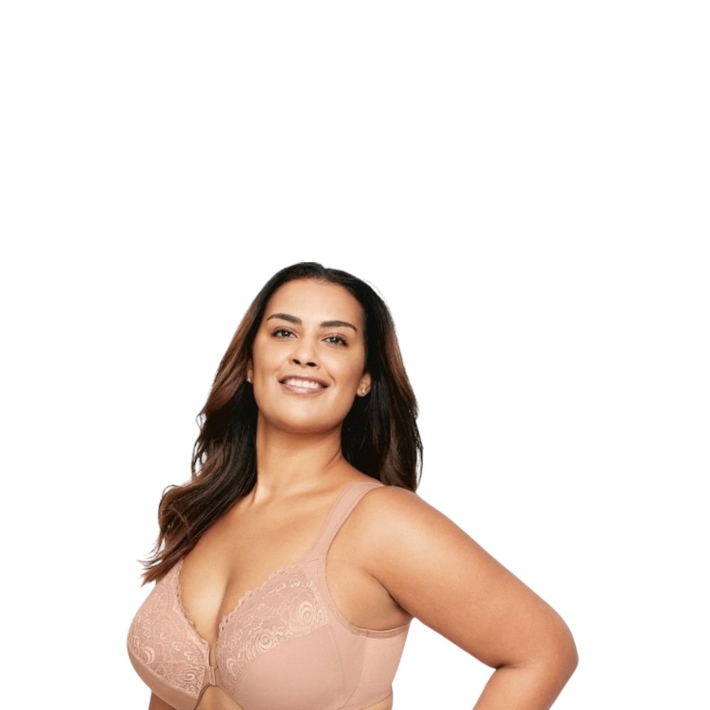 Glamorise WonderWire Front Close Stretch Lace Bra Size 38G